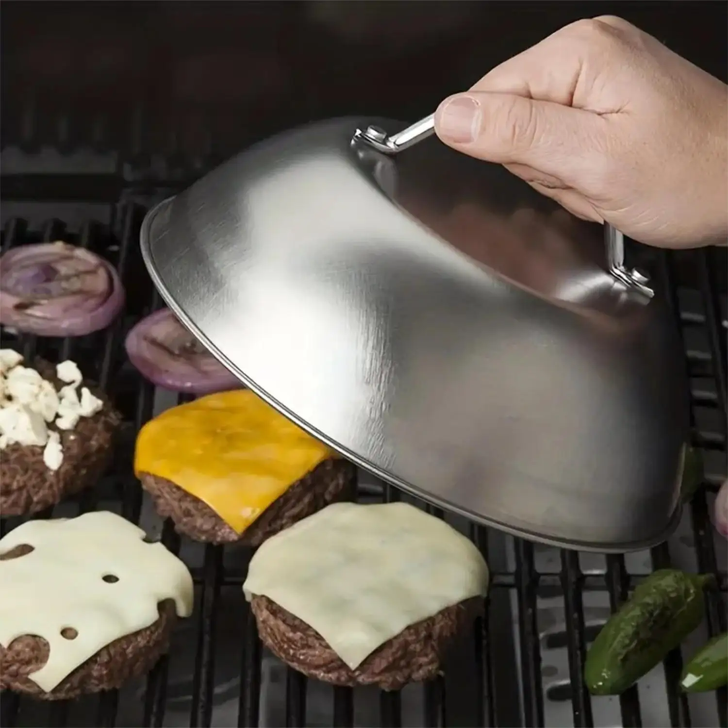 Camping Cooking Cover - 9-calowa osłona ze stali nierdzewnej do