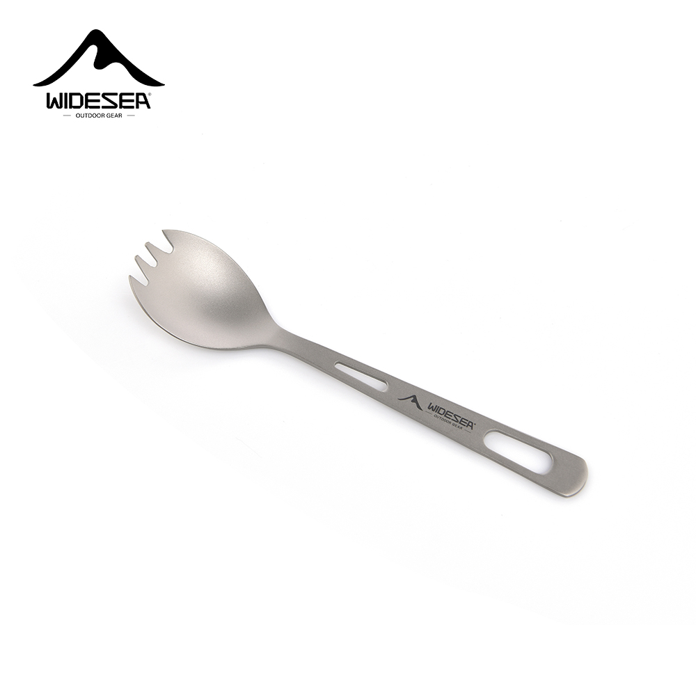 Camp Spork Set - Zestaw kempingowy Widesea: łyżka-taśmówka, tytanowa łyżka,