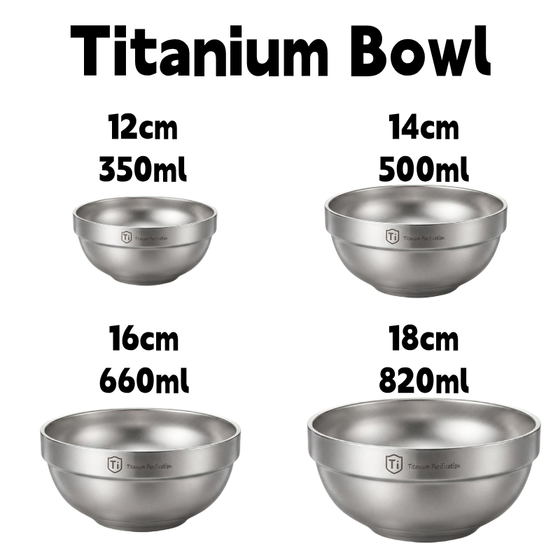 Camping Cooking Meals - Tytanowa, dwuwarstwowa miska do zup i
