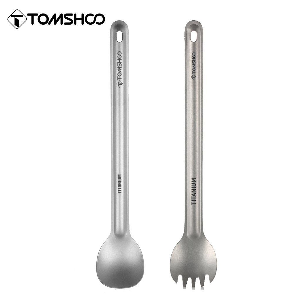 Camp Spork Set - Tomshoo tytanowa łyżka z długą rączką