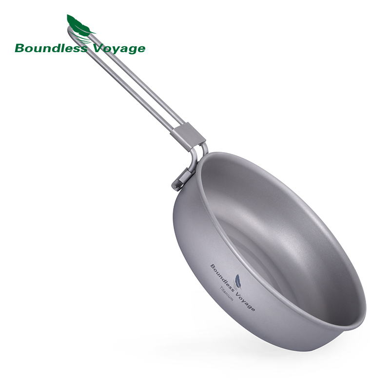 Camping Outdoor Cooking Table - Boundless Voyage Ultralekka tytanowa patelnia ze