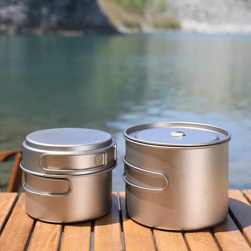 Camping Cooking Pots And Pans Set - Zestaw ultralekki do gotowania na kempingu:
