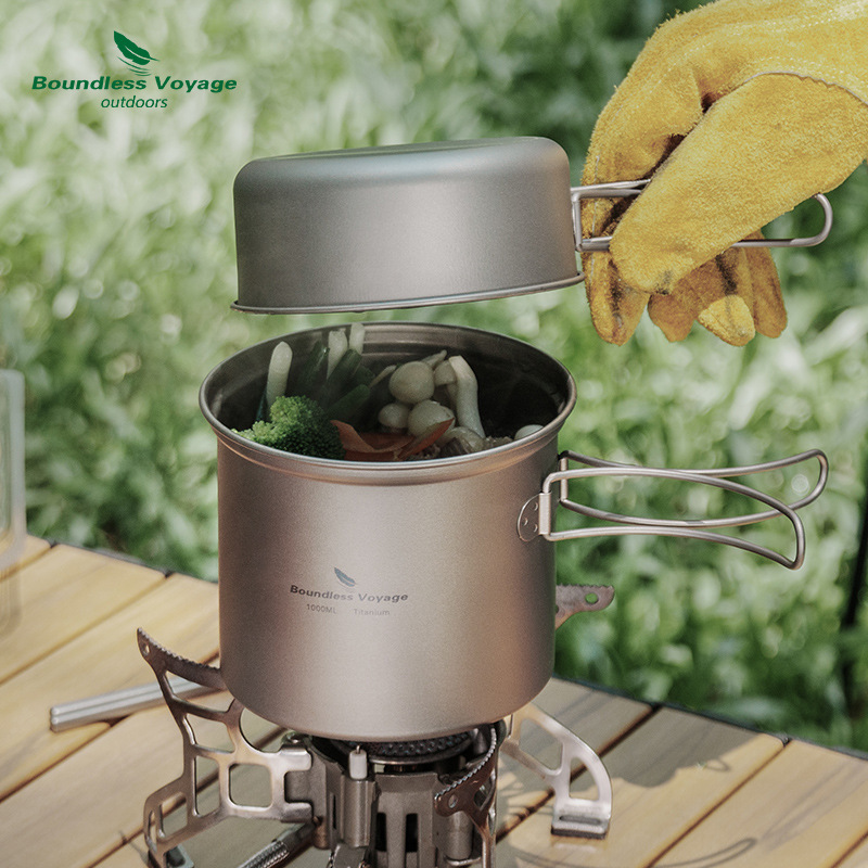 Camping Cooking Pots And Pans Set - Zestaw składanych naczyń do gotowania i