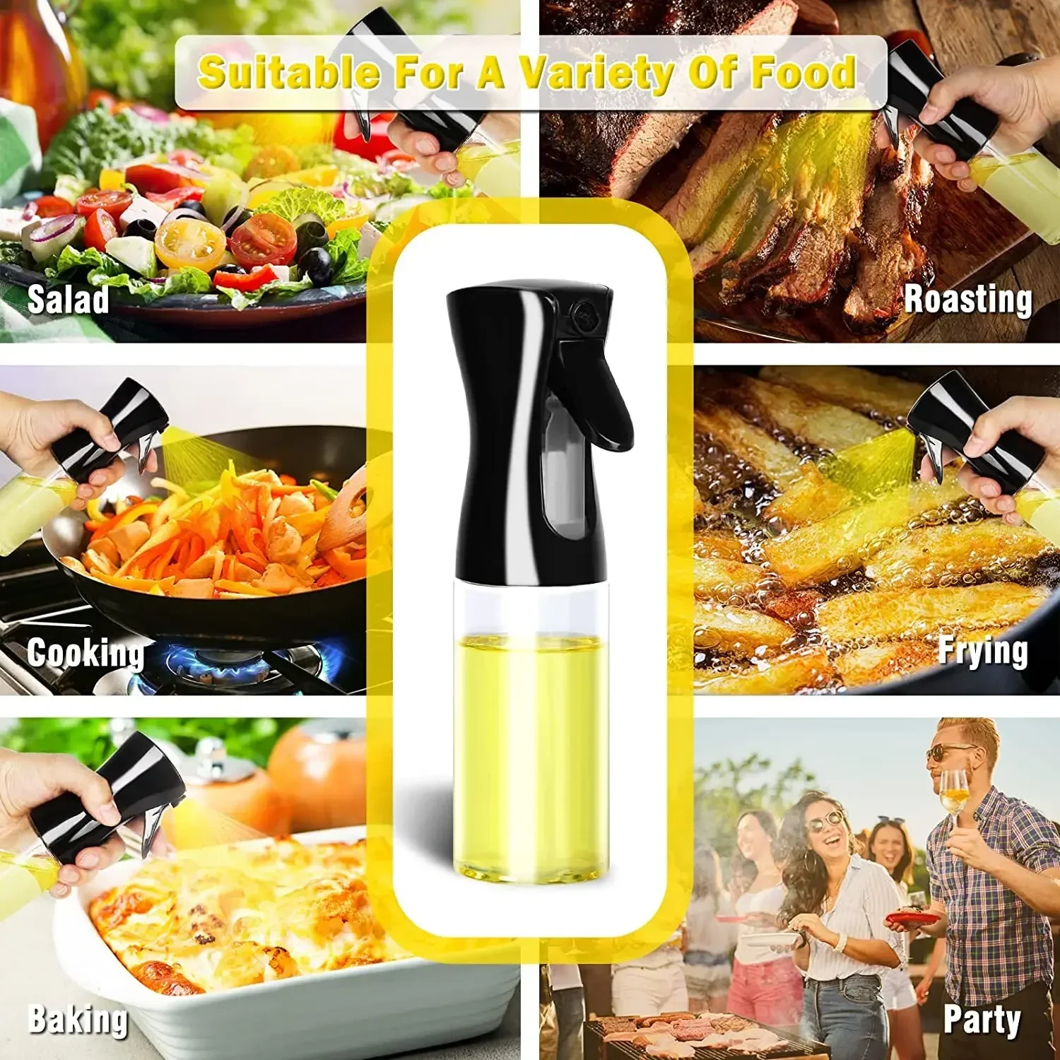 Camping Cooking Oil Bottle - Butelka z rozpylaczem do oleju, plastikowa,