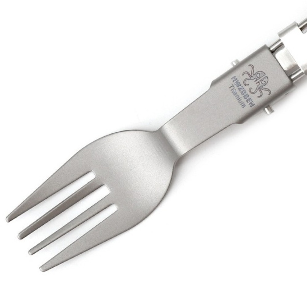 Camp Spork Set - Półpolerowany, składany widelczo-łyżkowy zestaw do jedzenia