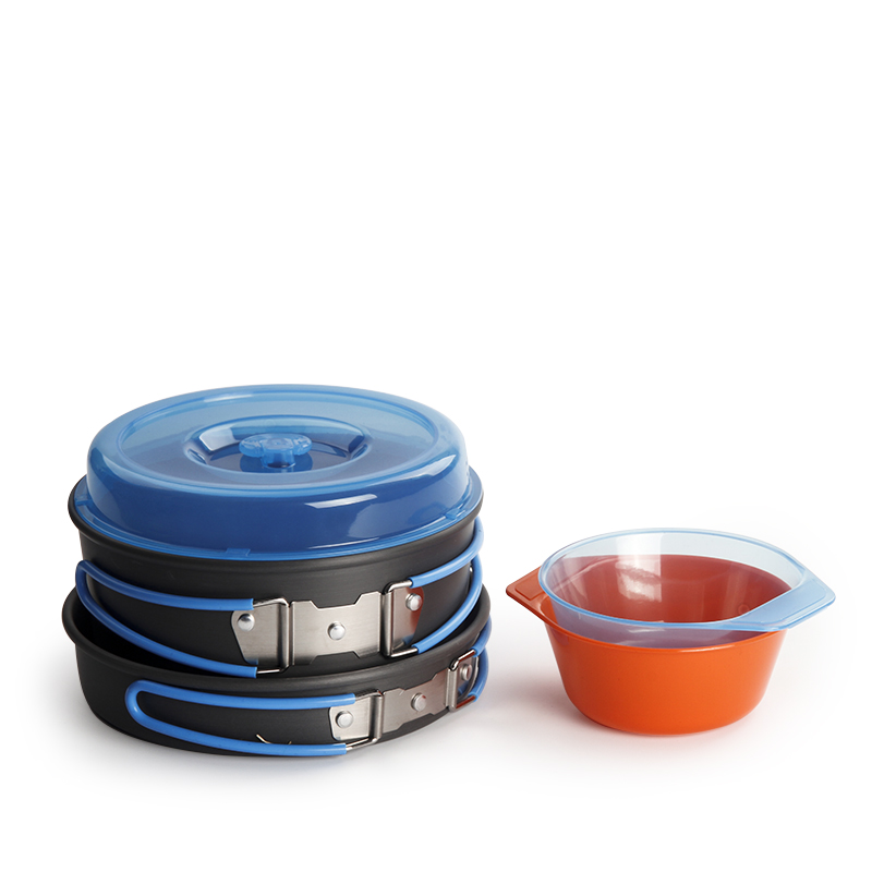 Camping Cooking Pots And Pans Set - Naczynia kempingowe Zestaw garnków i misek