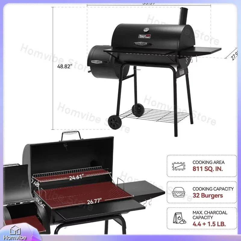 Grill węglowy z offsetowym węd – Camping Cooking Cover recenzja i cena