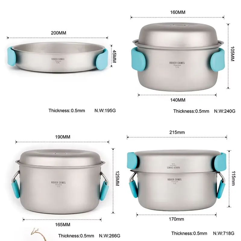 Zestaw garnków z czystego tyta – Camping Cooking Accessories Set recenzja i cena