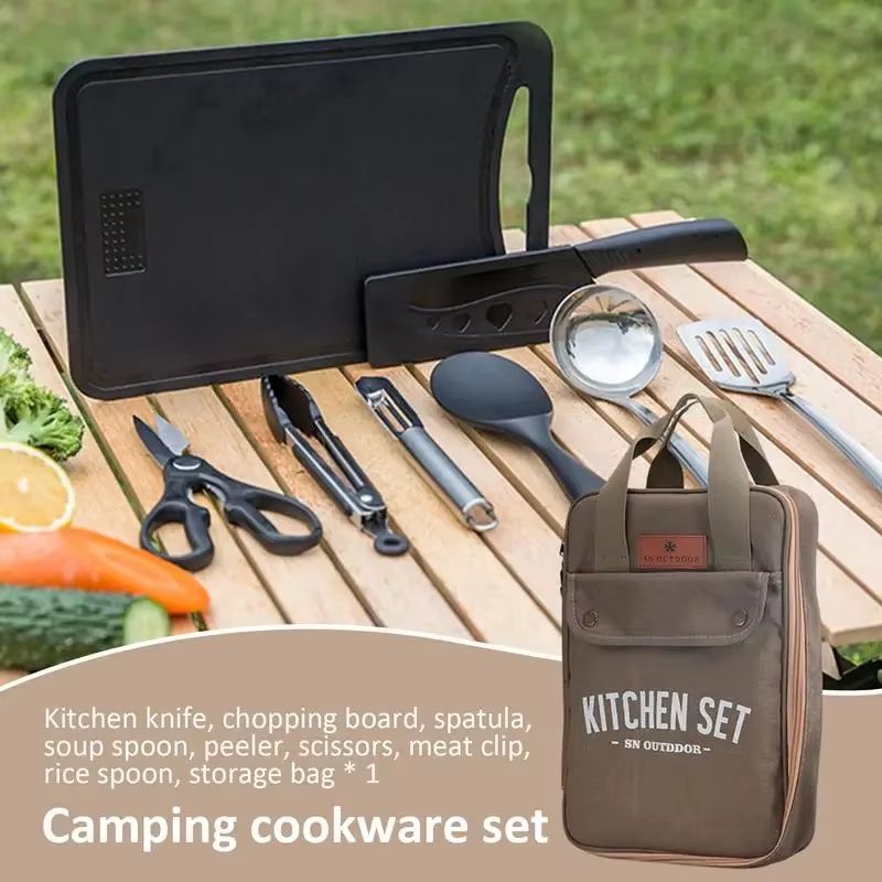 8-częściowy zestaw naczyń kuch – Camping Cooking Accessories Set recenzja i cena