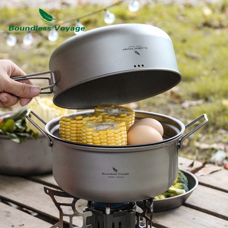 Zestaw Tytanowy Garnek Parowy  – Camping Cooking Pots And Pans Set recenzja i cena