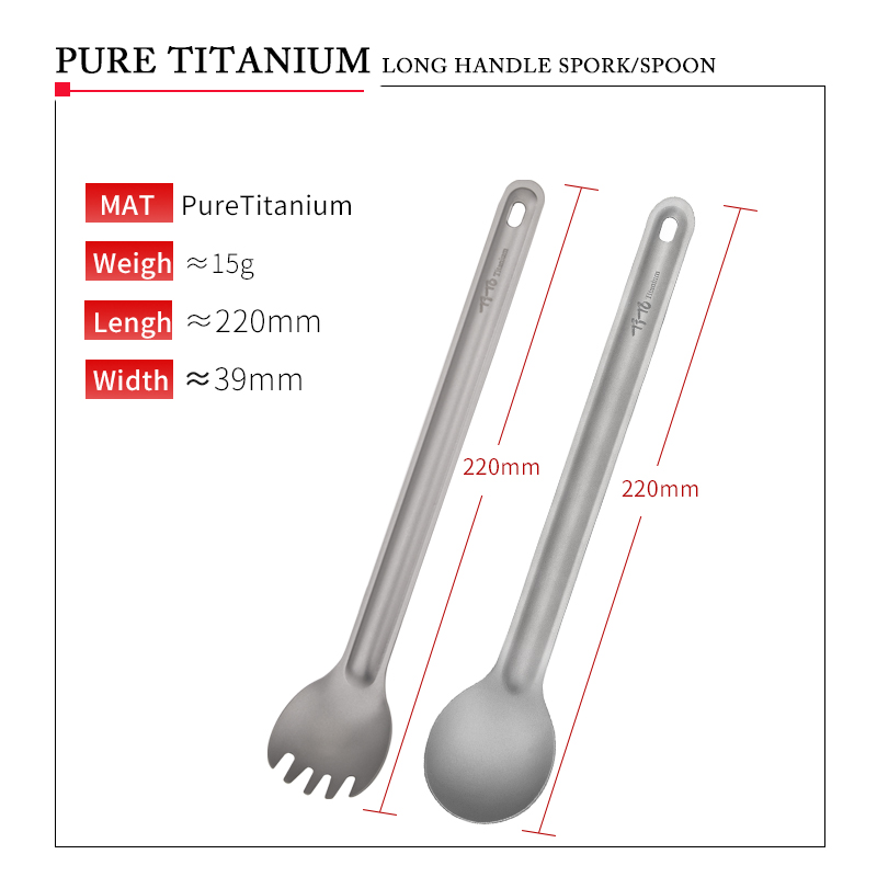 TiTo Titanium Spork Spoon Long – Camping Outdoor Cooking Table recenzja i cena