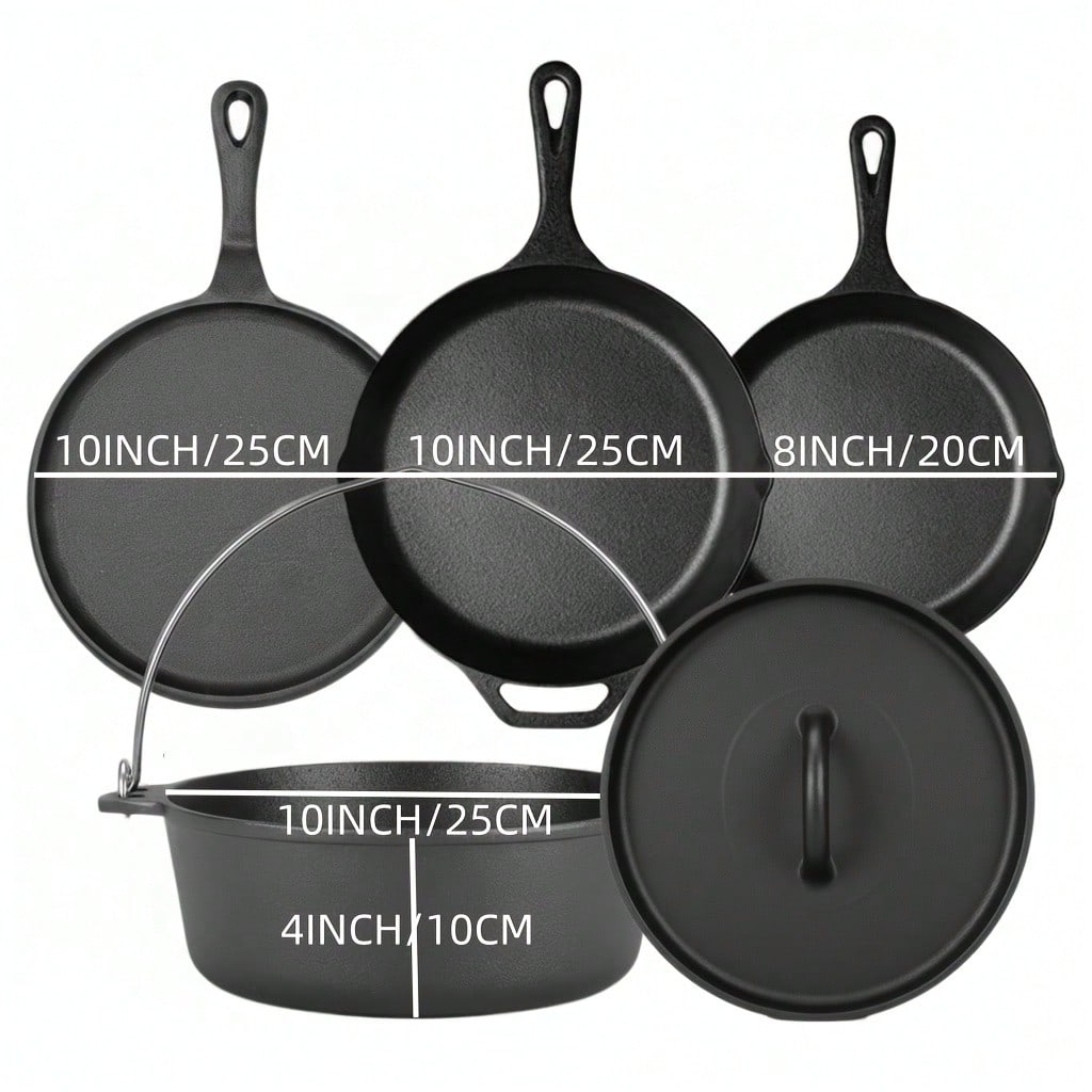 Zestaw żeliwnych garnków i pat – Camping Cooking Pots And Pans Set recenzja i cena