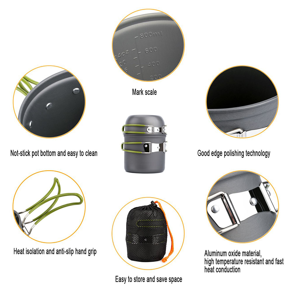 Ultralekkie garnki kempingowe  – Camping Cooking Accessories Set recenzja i cena