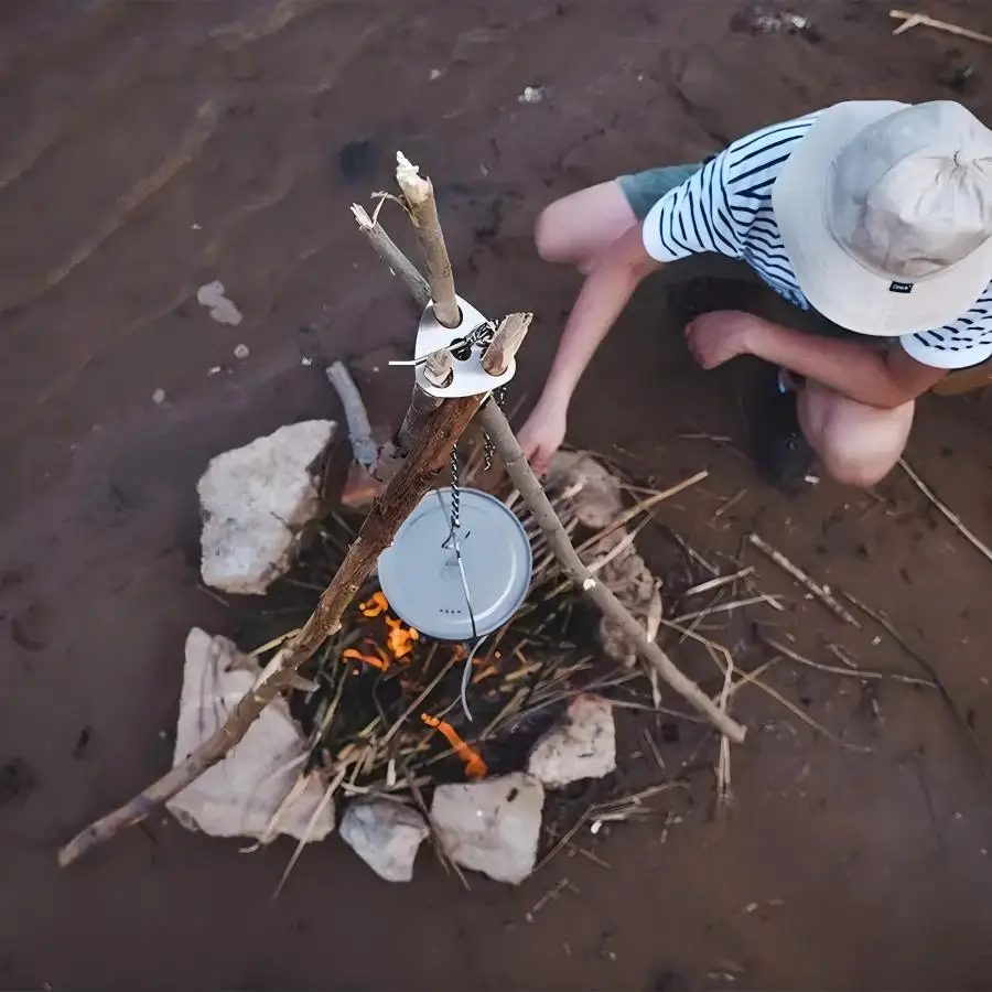 Przenośny wieszak na statyw ke – Campfire Cooking recenzja i cena