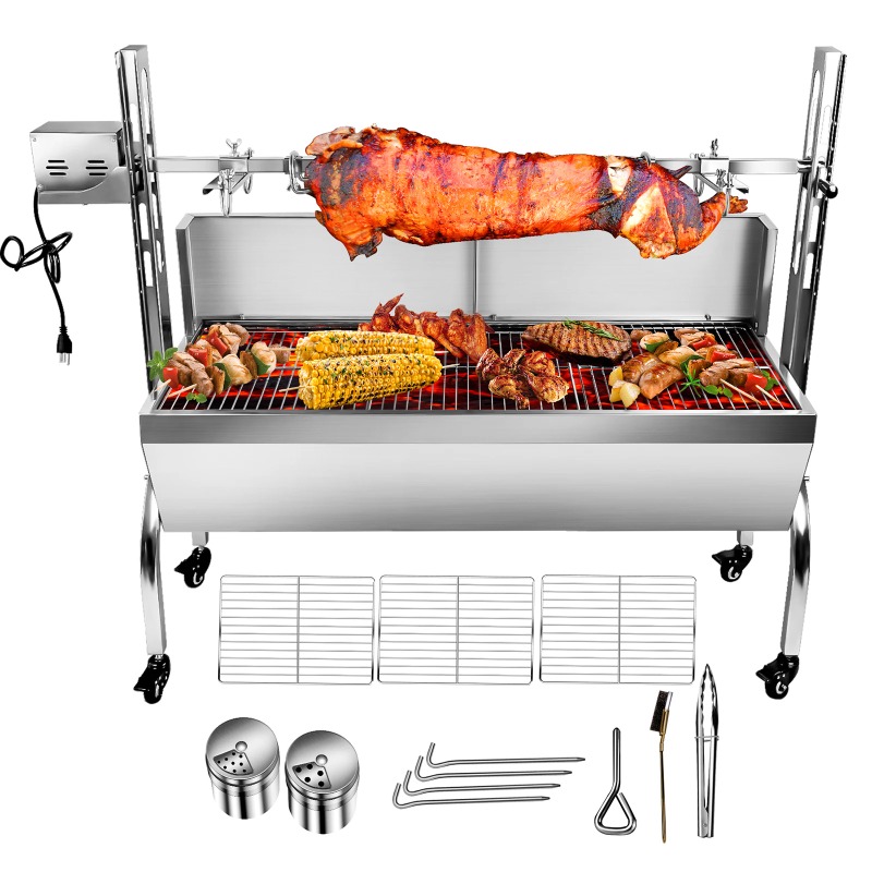 Grill 2w1 z rożnem i obrotnicą – Camping Cooking Equipment Electric recenzja i cena