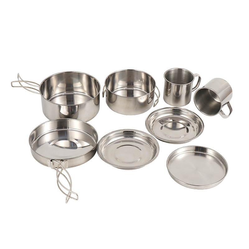 8-częściowy zestaw naczyń kuch – Camping Cooking Pots And Pans Set recenzja i cena