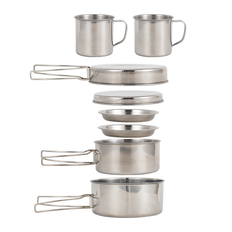 8-częściowy zestaw naczyń kuch – Camping Cooking Pots And Pans Set recenzja i cena