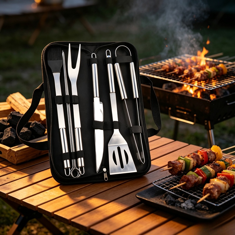 Kompletny zestaw narzędzi do g – Camping Cooking Accessories Set recenzja i cena