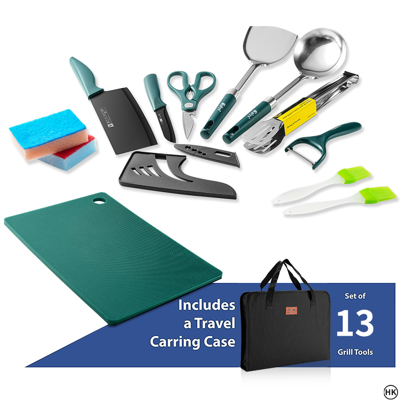 13 szt. Zestaw do gotowania na – Camping Cooking Accessories Set recenzja i cena