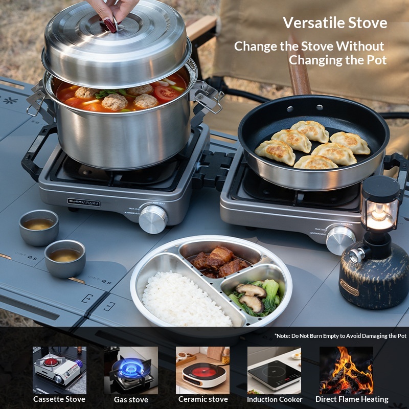 BUERK Zestaw do gotowania na ś – Camping Cooking Pots And Pans Set recenzja i cena