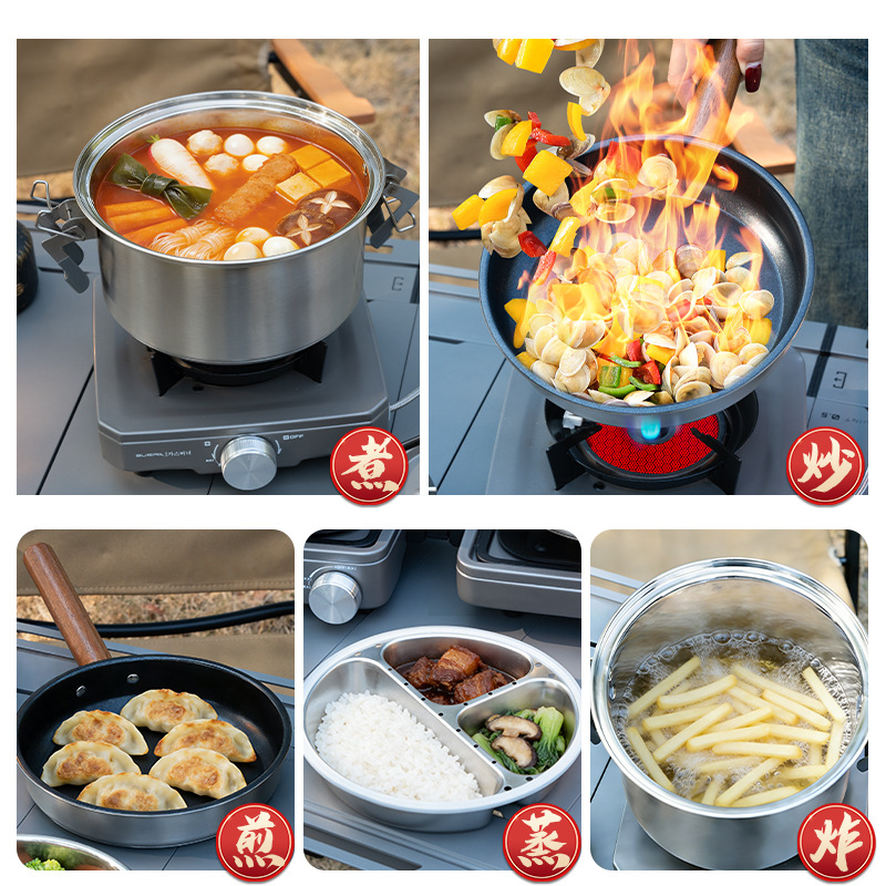 BUERK Zestaw do gotowania na ś – Camping Cooking Pots And Pans Set recenzja i cena