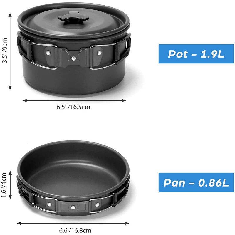 1 Zestaw Naczyń Kempingowych n – Camping Cooking Pots And Pans Set recenzja i cena