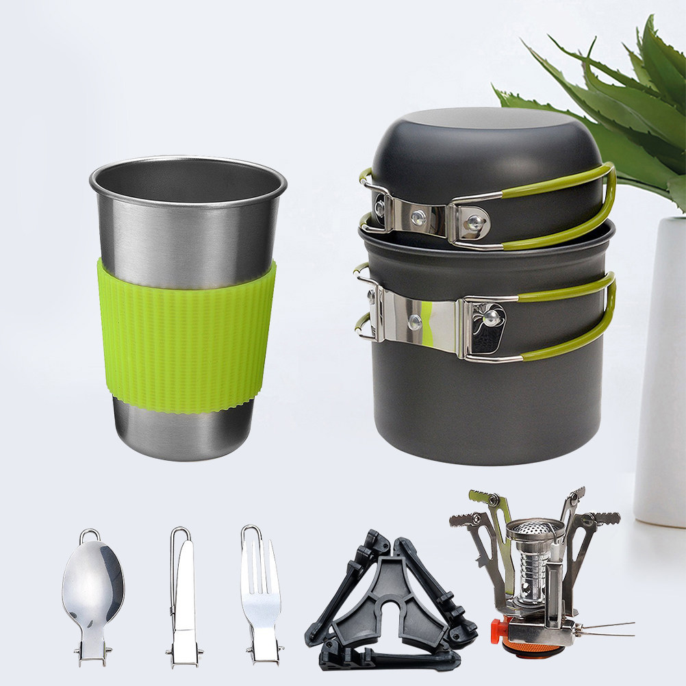 Lekki, przenośny zestaw naczyń – Camping Cooking Pots And Pans Set recenzja i cena
