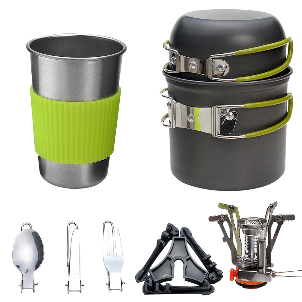 Lekki, przenośny zestaw naczyń – Camping Cooking Pots And Pans Set recenzja i cena